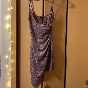 Lovely Day Lavender Sparkle Wrap Dress